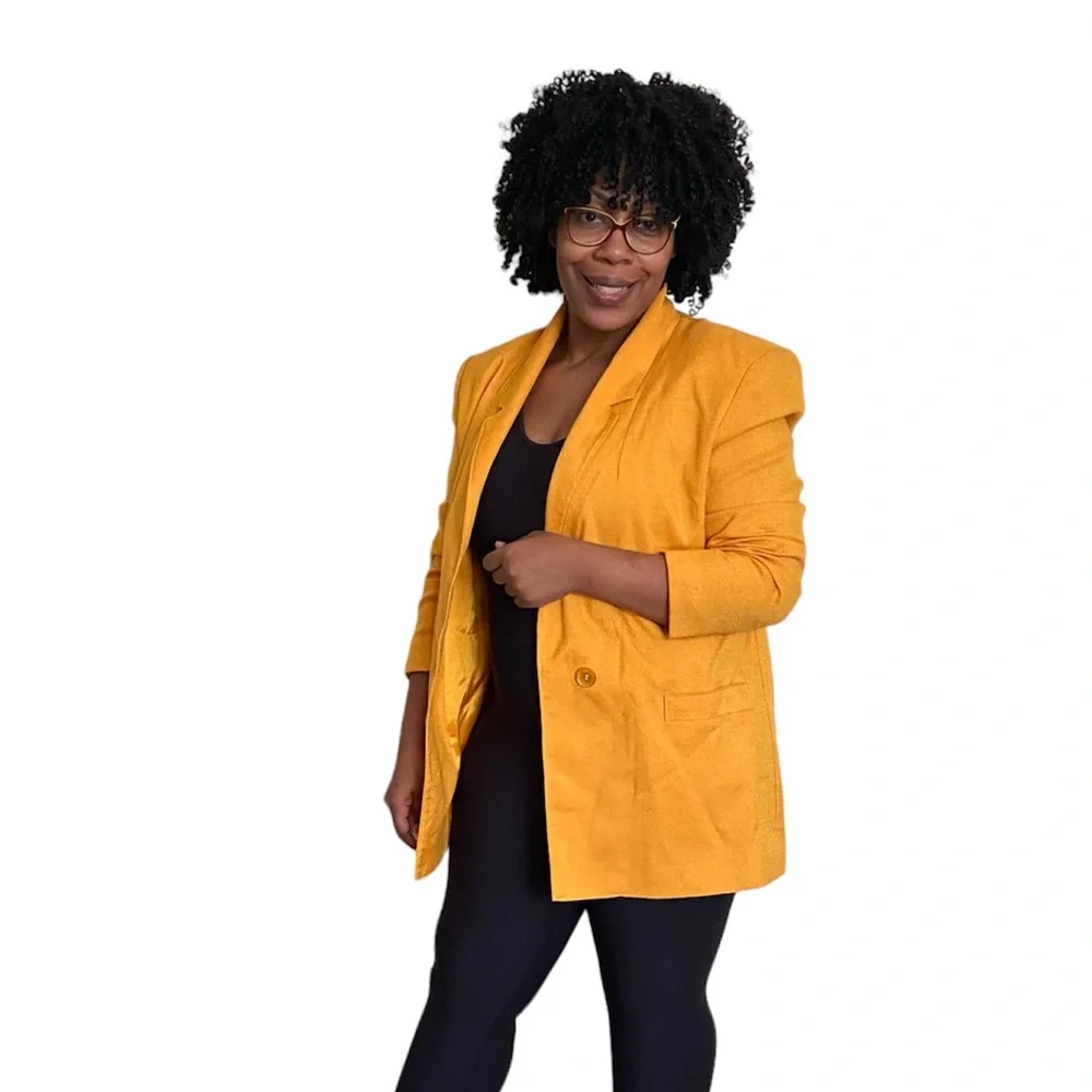 Vintage Oversize Single Button Boyfriend Blazer